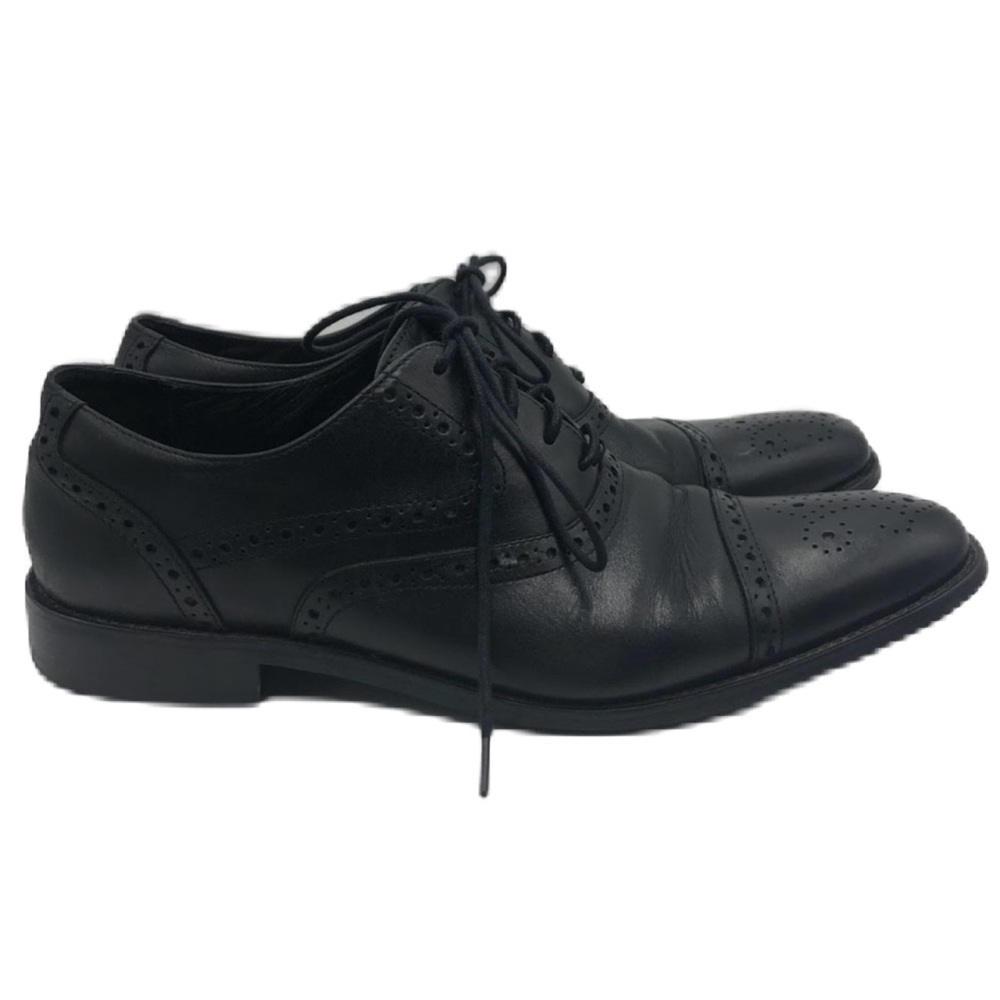 Johnston & Murphy Men’s Black Leather Cap Toe Oxford Dress Shoes Size 8.5M